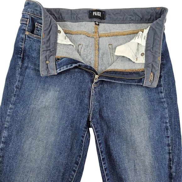 Paige Hoxton Ultra Skinny Women’s Distressed Ripped Mid Rise Blue Jeans Size 30 - Picture 9 of 16